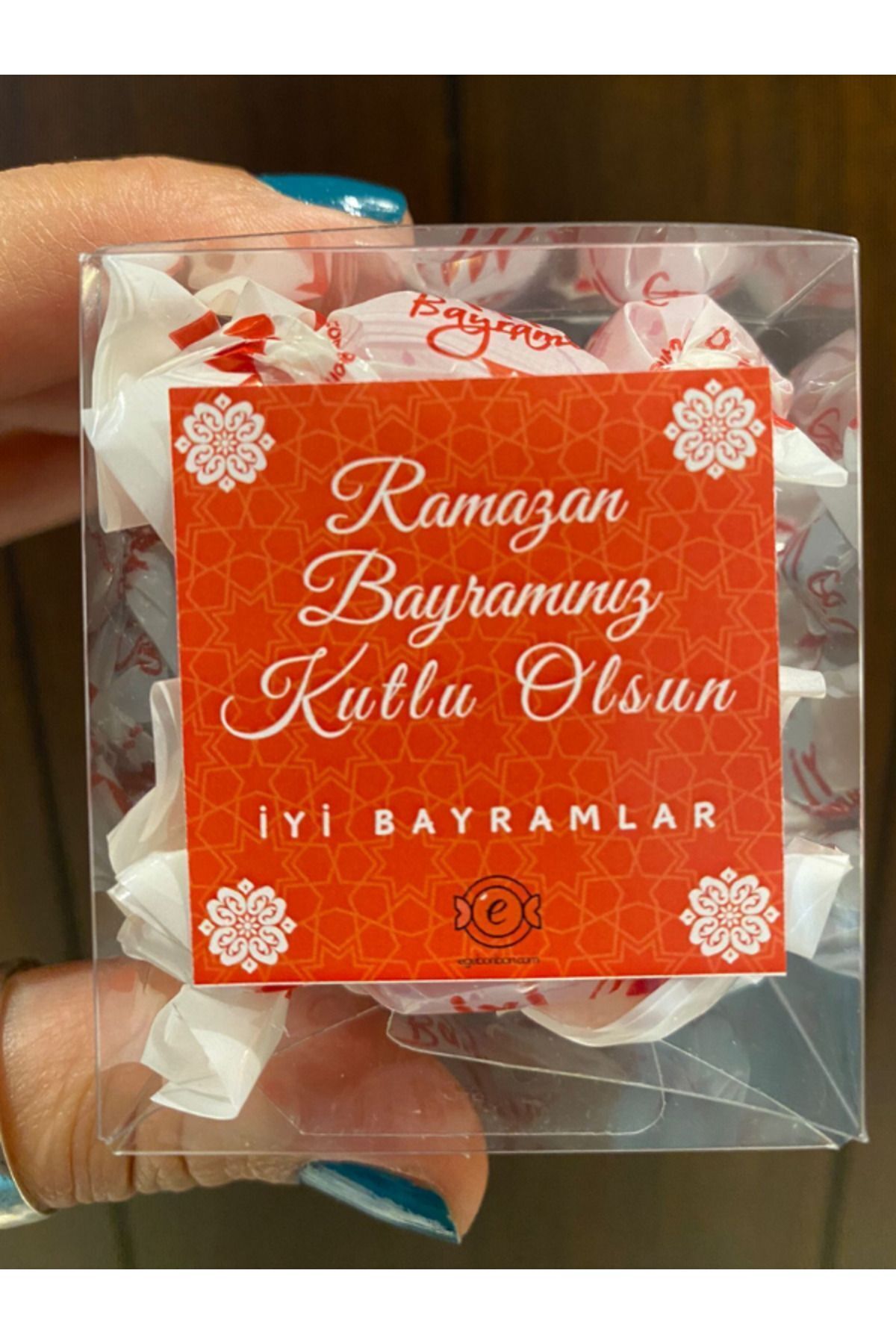 Hediyelik Bayram Şekeri Kutusu 50 gram Asetat Kutuda 8 adet